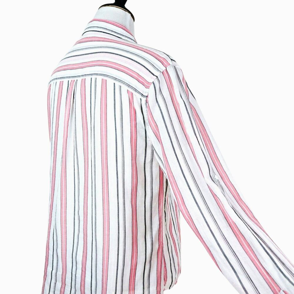Horny Toad Women's XL Organic Cotton Shirt Button Down Pink Stripe - Picture 6 of 10